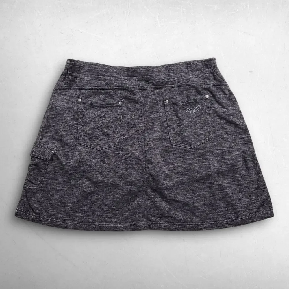 Kuhl Mova Skort Skirt Size L Dk Gray Stretch Hiking Golf Tennis Pickleball